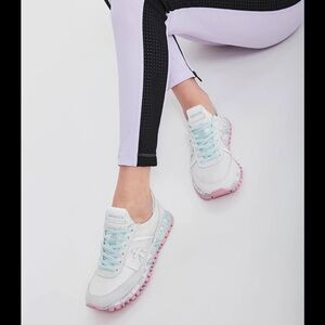 Premiata Women Shoes Size 8 39 Ice White Fabric And Suede Seand Sneaker